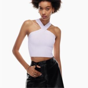 Babaton Cross Neck Sculpt Knit Top